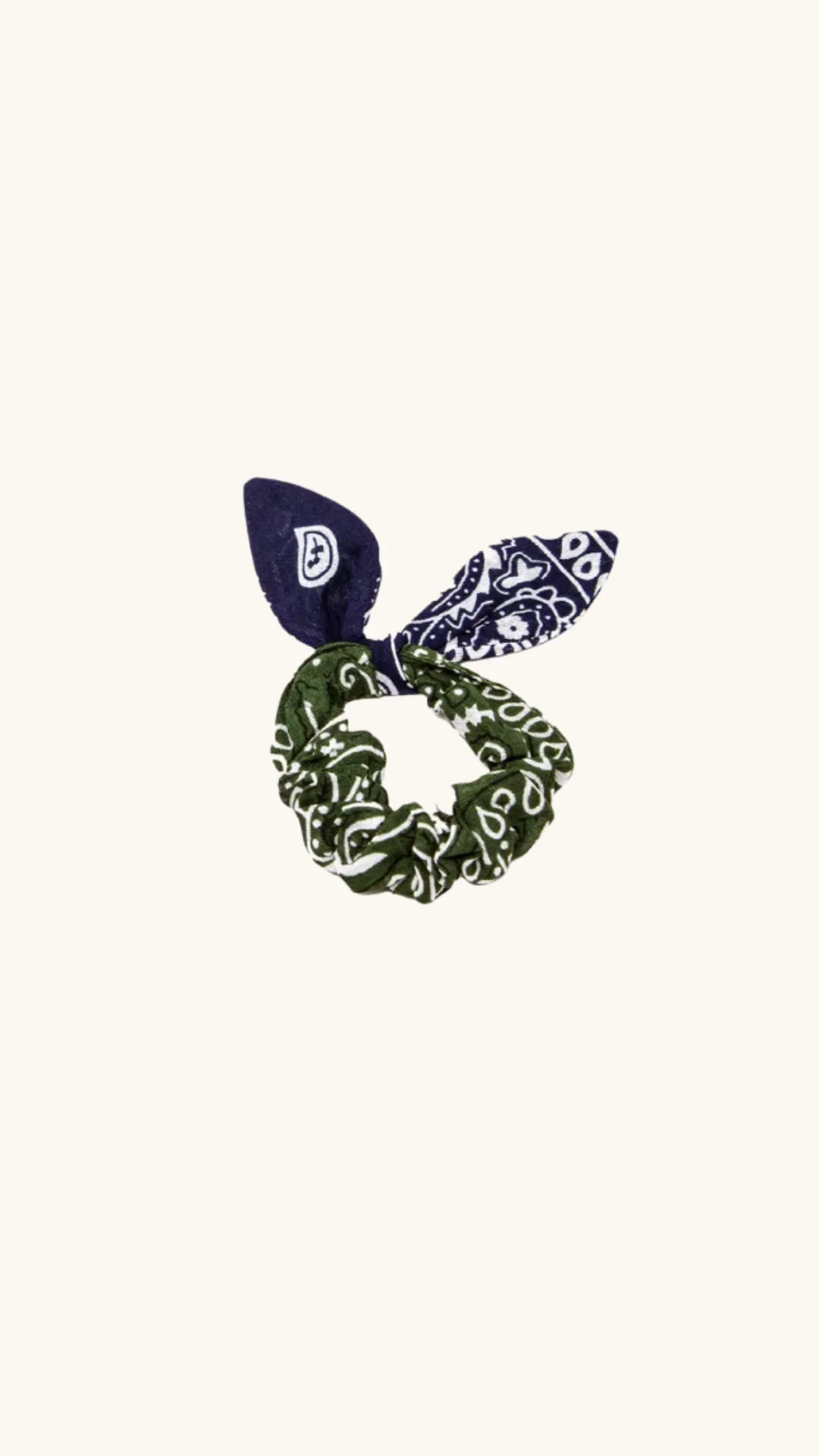 Scrunchy Chouchou Kaki Navy