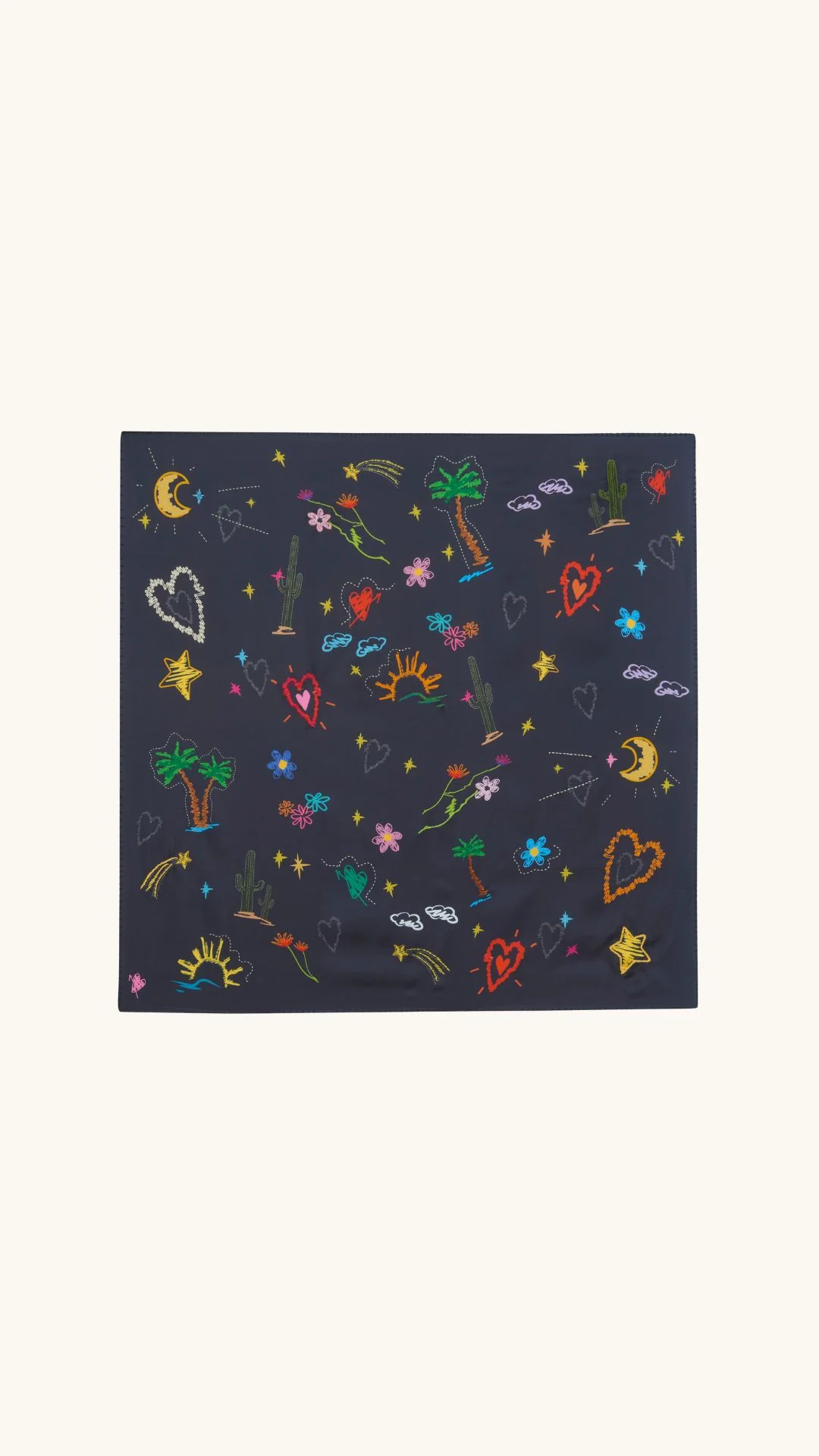 Silk scarf embroidery