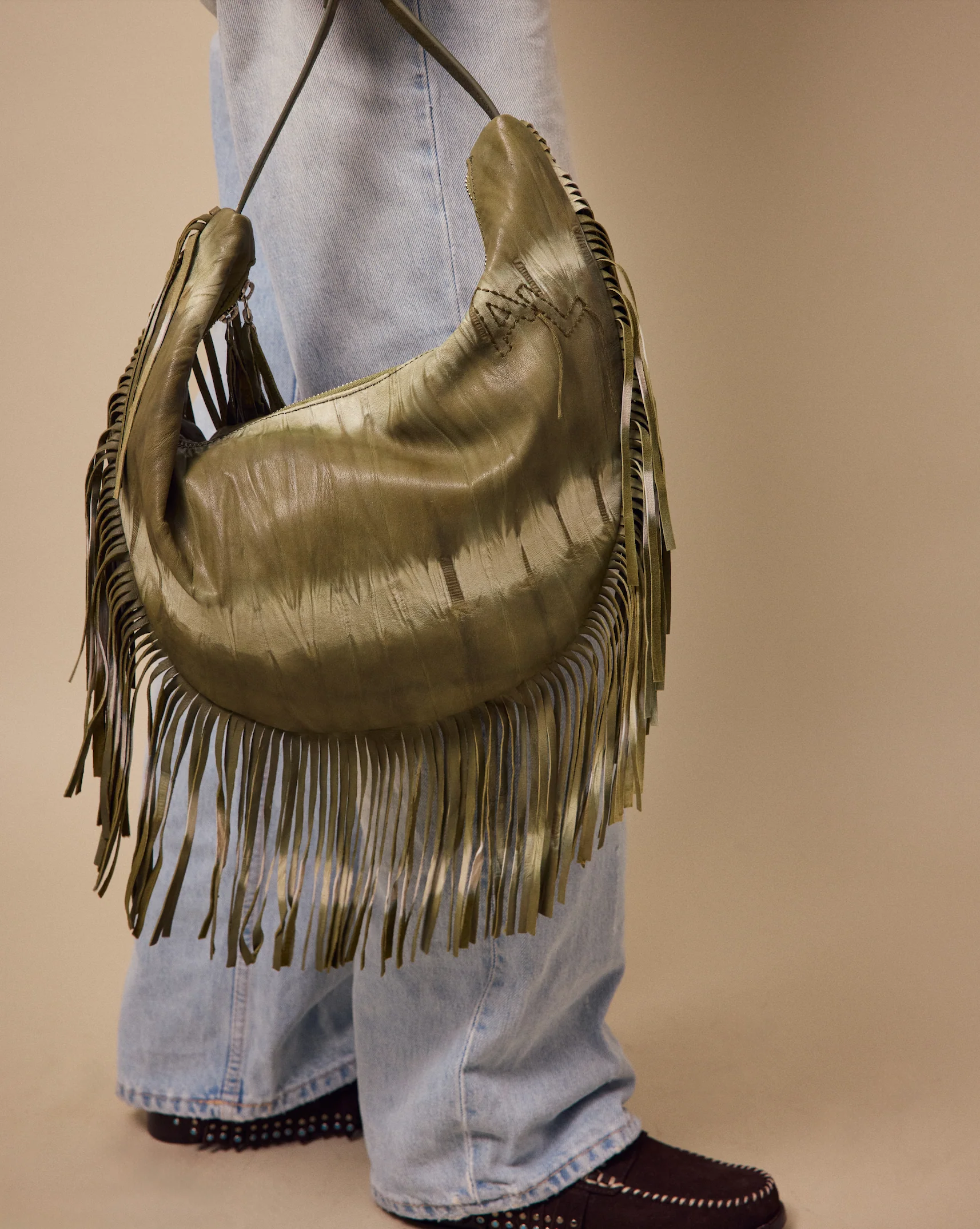 Tie & Dye Fringed Bag - Image 2