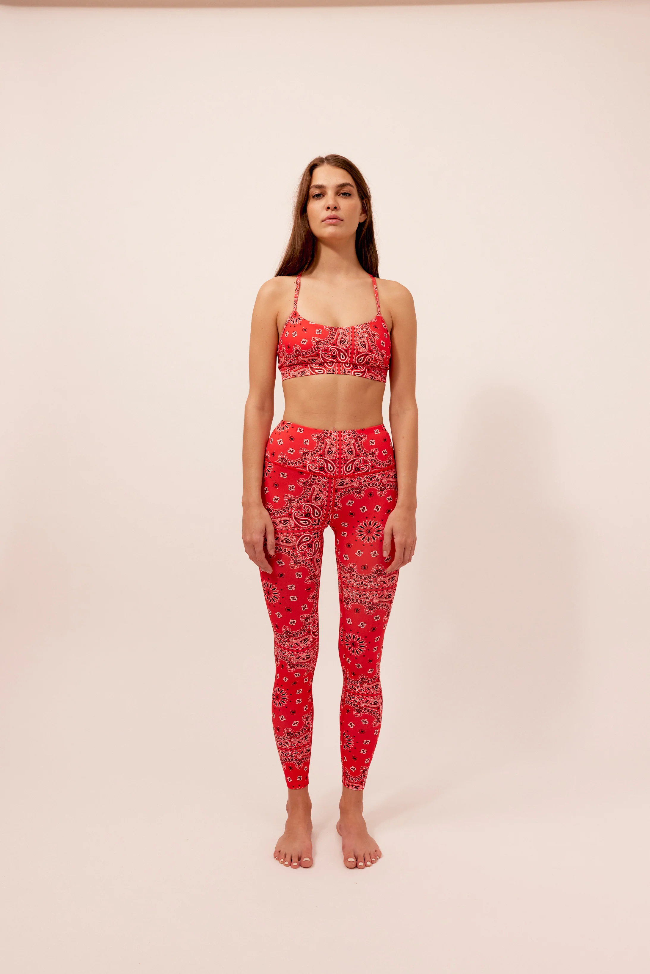 YOGA LEGGING RED BANDANA