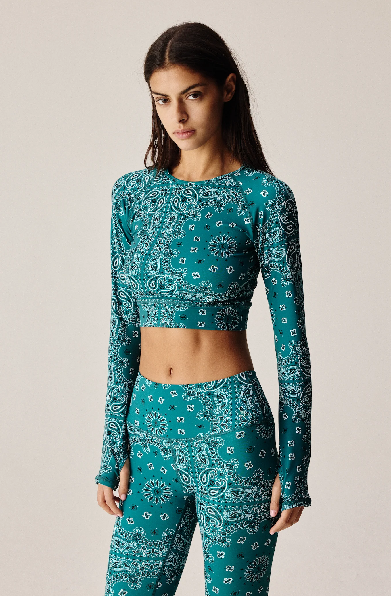 Yoga long sleeve top teal